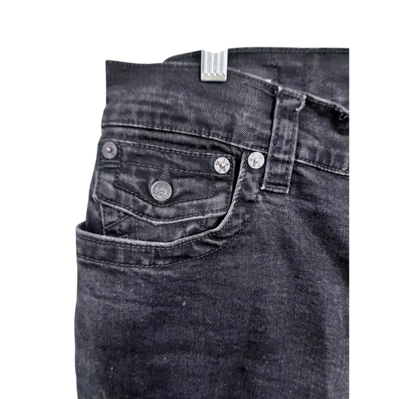 True Religion Ricky Straight Leg Flap Pocket Denim Jeans Size 32x31 Embroidered - Picture 2 of 6